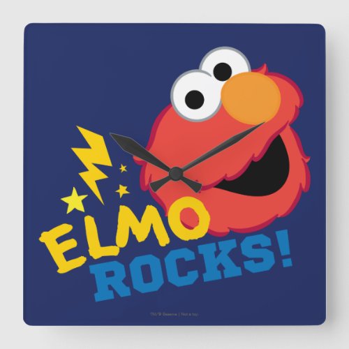 Elmo Rocks Square Wall Clock