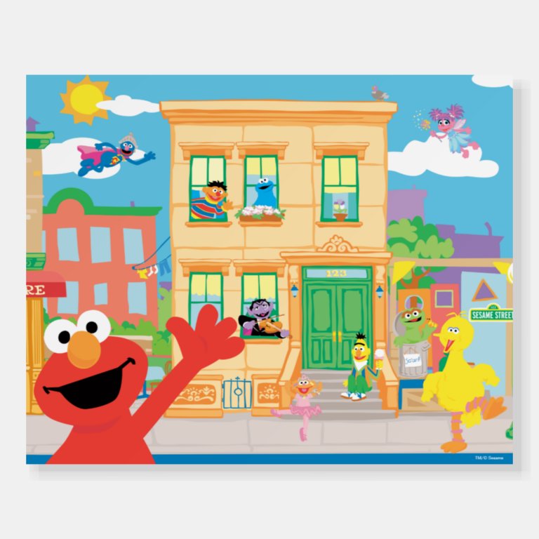 Elmo Sesame Street Scene Foam Board