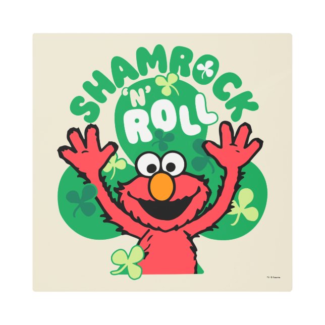 Elmo | Shamrock 'N' Roll Metal Print (Front)