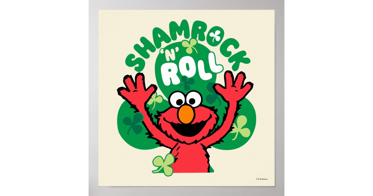 Elmo | Shamrock 'N' Roll Poster | Zazzle