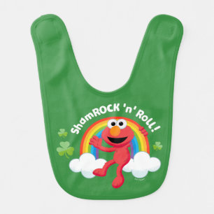 Elmo Shamrock 'n' Roll Rainbow Baby Bib