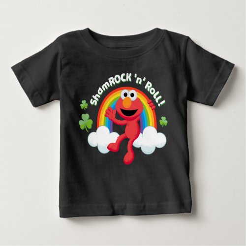 Elmo  Shamrock n Roll Rainbow Baby T_Shirt