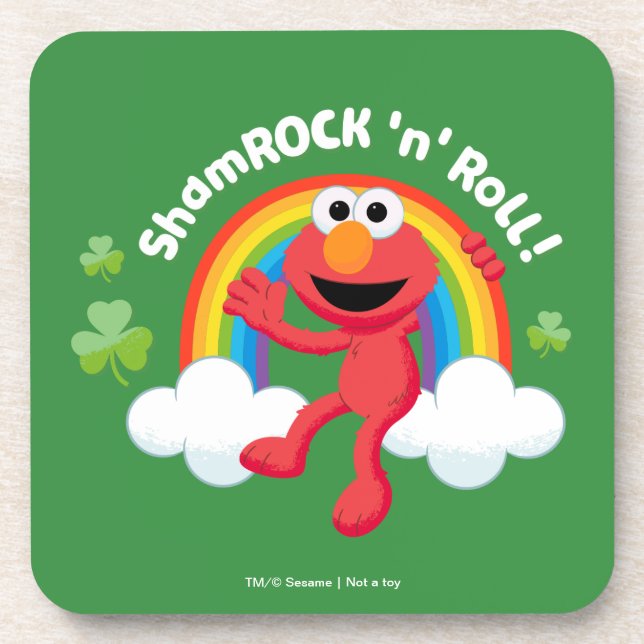 Elmo | Shamrock 'n' Roll Rainbow Beverage Coaster (Front)