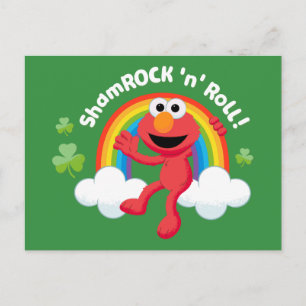 Elmo Shamrock 'n' Roll Rainbow Postcard