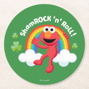 Elmo Shamrock 'n' Roll Rainbow Round Paper Coaster