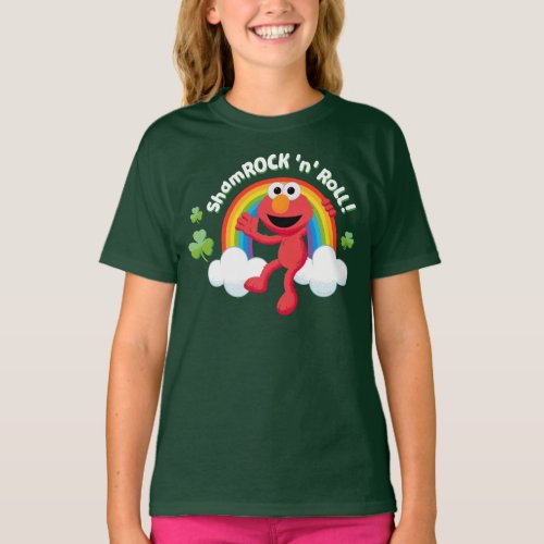 Elmo  Shamrock n Roll Rainbow T_Shirt