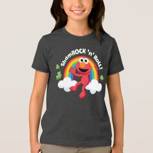 Elmo  Shamrock n Roll Rainbow Tri_Blend Shirt