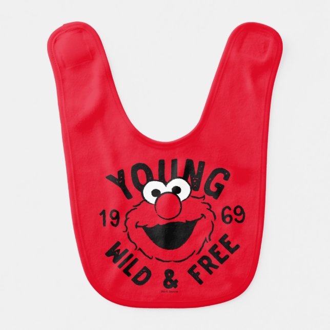 Elmo Skate Logo - Young, Wild & Free 1969 Baby Bib (Front)