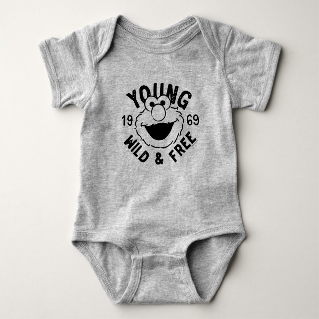 Elmo Skate Logo - Young, Wild & Free 1969 Baby Bodysuit (Front)
