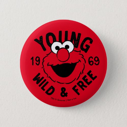 Elmo Skate Logo _ Young Wild  Free 1969 Button