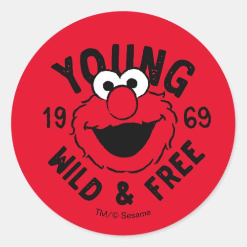 Elmo Skate Logo _ Young Wild  Free 1969 Classic Round Sticker