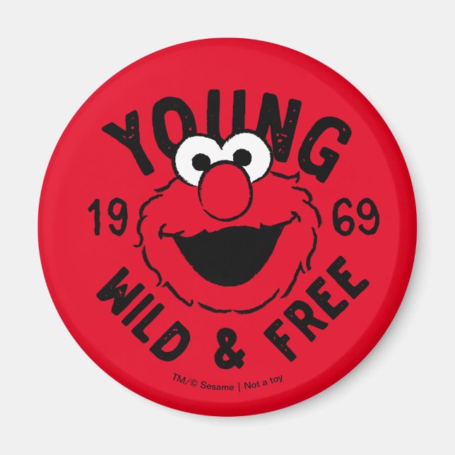 Elmo Skate Logo - Young, Wild & Free 1969 Magnet (Front)
