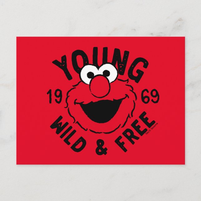 Elmo Skate Logo - Young, Wild & Free 1969 Postcard (Front)