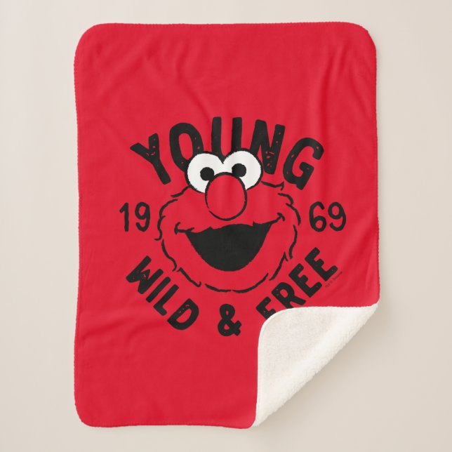 Elmo Skate Logo - Young, Wild & Free 1969 Sherpa Blanket (Front)