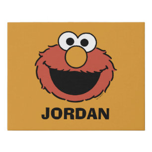 Elmo Smiling Face Faux Canvas Print