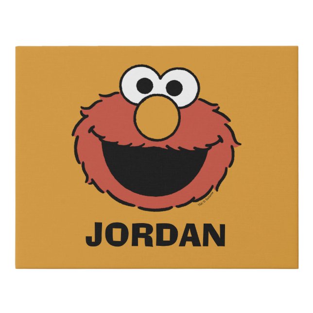 Elmo Smiling Face Faux Canvas Print (Front)