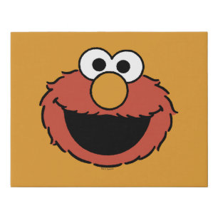Elmo Smiling Face Faux Canvas Print