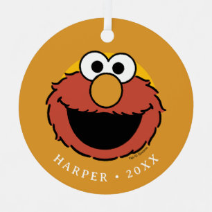 Elmo Smiling Face Metal Ornament