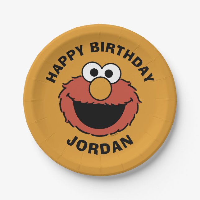 Elmo Smiling Face Paper Plates (Front)