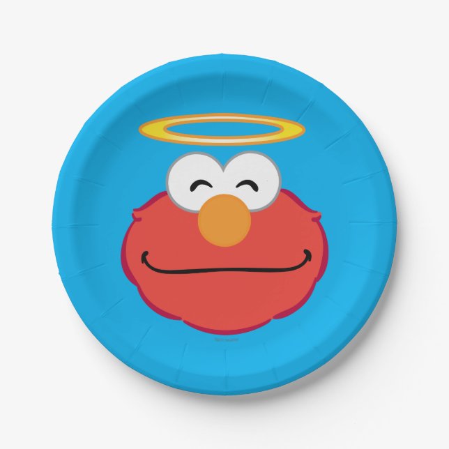 Elmo Smiling Face with Halo Paper Plates (Front)
