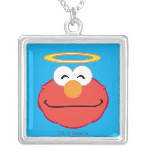 Elmo Smiling Face with Halo Silver Plated Necklace