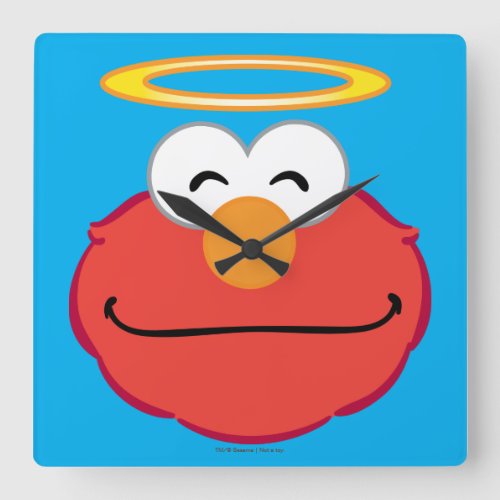 Elmo Smiling Face with Halo Square Wall Clock