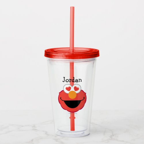 Elmo Smiling Face with Heart_Shaped Eyes Acrylic Tumbler