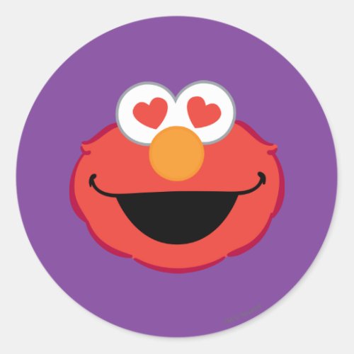 Elmo Smiling Face with Heart_Shaped Eyes Classic Round Sticker