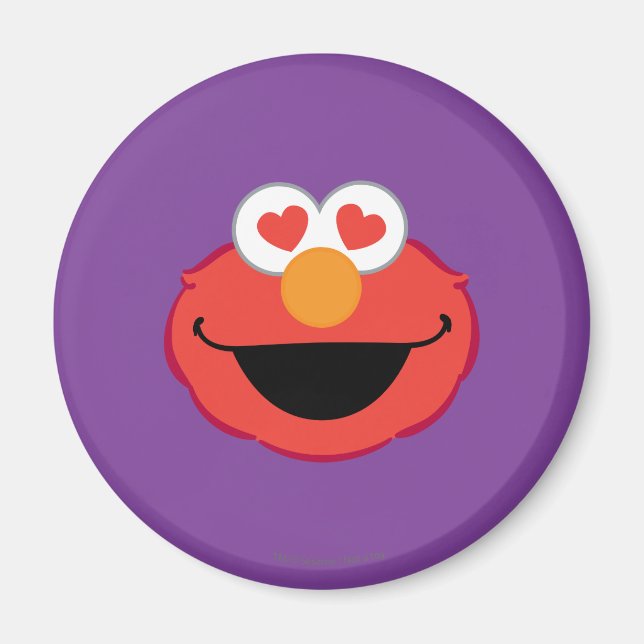 Elmo Smiling Face with Heart-Shaped Eyes Magnet (Front)