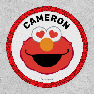 Elmo Smiling Face with Heart-Shaped Eyes Patch