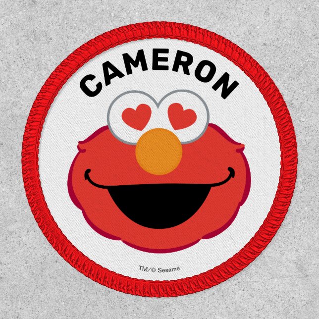 Elmo Smiling Face with Heart-Shaped Eyes Patch (Front)