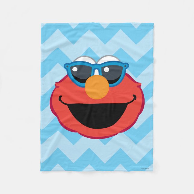 Elmo  Smiling Face with Sunglasses Fleece Blanket (Front)