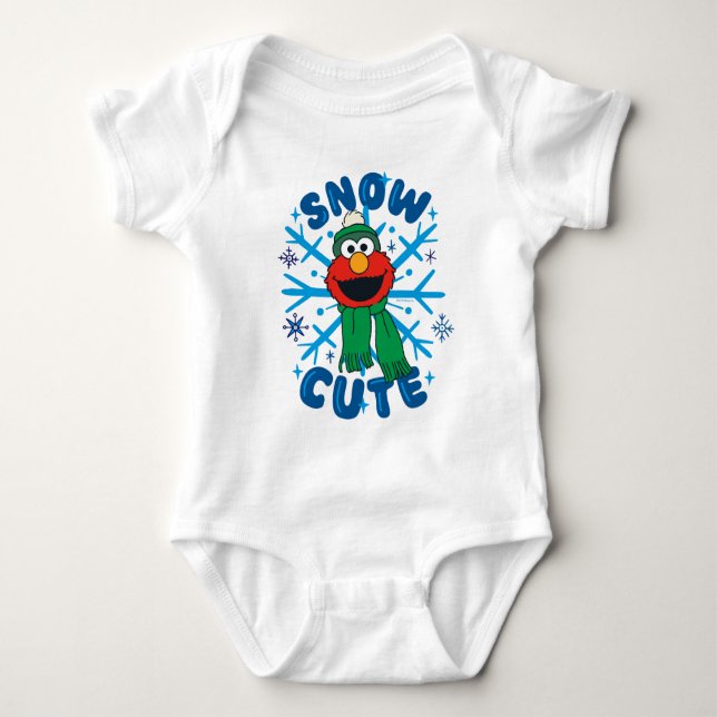 Elmo Snow Cute Baby Bodysuit (Front)