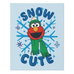 Elmo Snow Cute Faux Canvas Print
