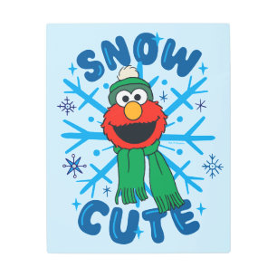 Elmo Snow Cute Metal Print