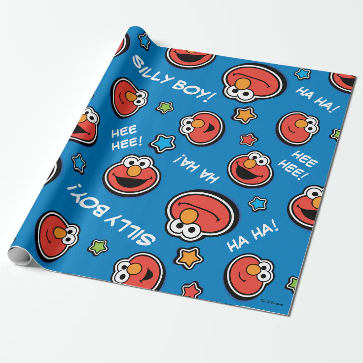 Elmo Sticker Pattern Wrapping Paper Zazzle