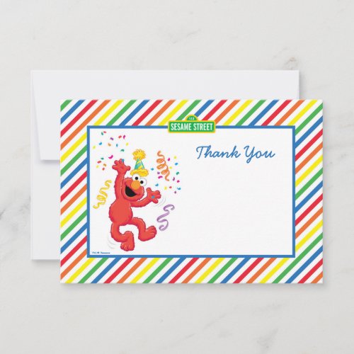 Elmo Striped Birthday Thank You Cards