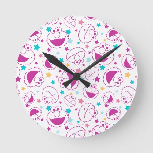 Elmo  Sweet  Cute Star Pattern Round Clock