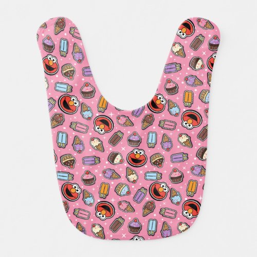 Elmo Sweet Treat Sticker Pattern Baby Bib