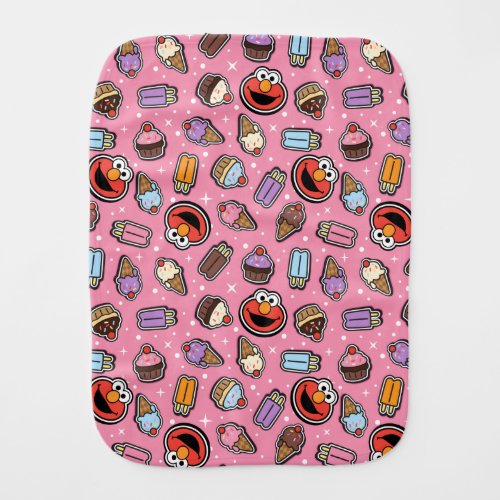 Elmo Sweet Treat Sticker Pattern Baby Burp Cloth