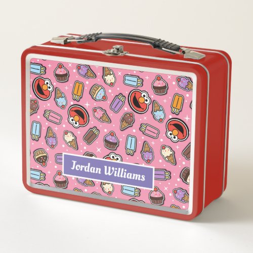 Elmo Sweet Treat Sticker Pattern Metal Lunch Box