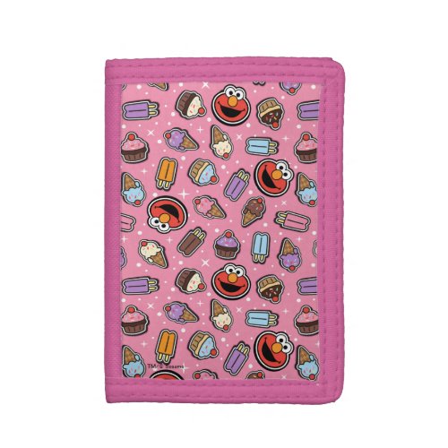 Elmo Sweet Treat Sticker Pattern Trifold Wallet