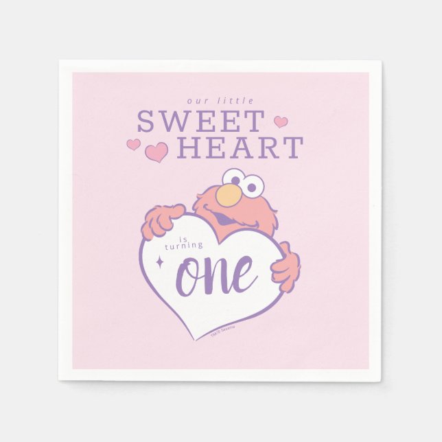 Elmo Sweetheart Birthday Napkins (Front)