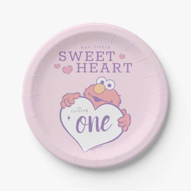 Elmo Sweetheart Birthday Paper Plates (Front)