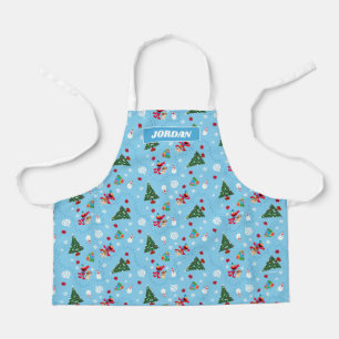 Elmo & Tango Blue Christmas Pattern Apron