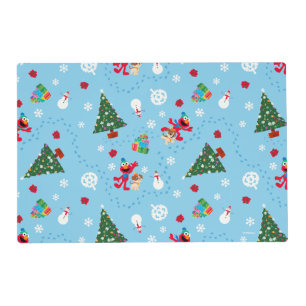 Elmo & Tango Blue Christmas Pattern Placemat