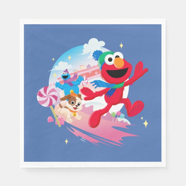 Elmo, Tango & Cookie Monster | Best Christmas Ever Napkins (Front)