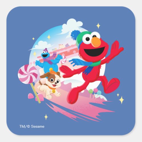 Elmo Tango  Cookie Monster  Best Christmas Ever Square Sticker