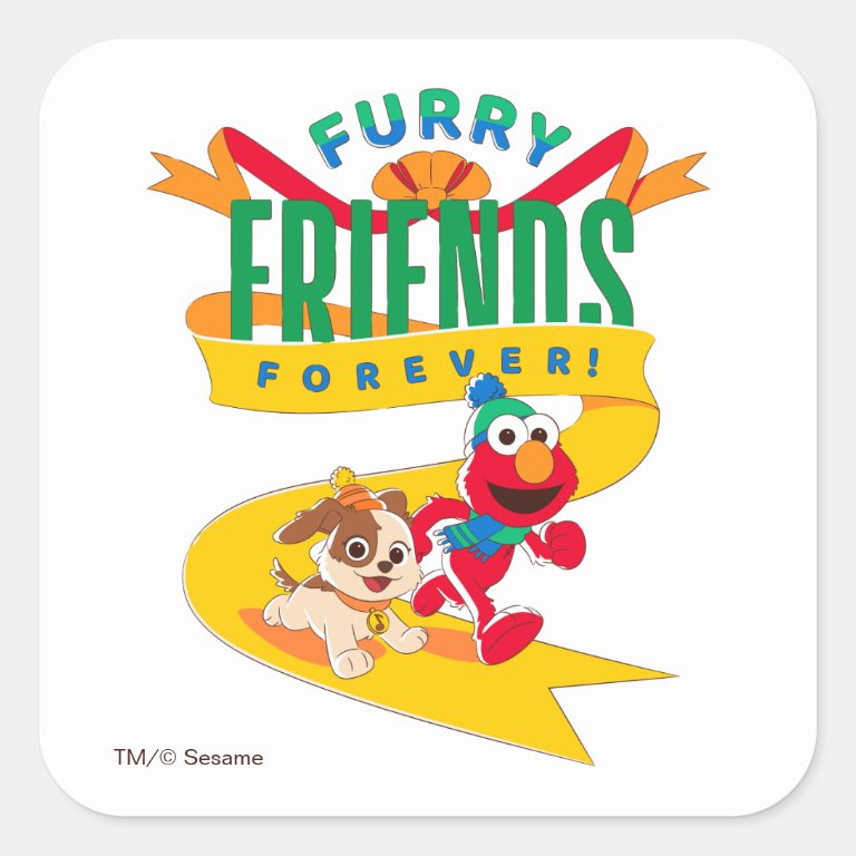 Elmo &amp; Tango | Furry Friends Forever Square Sticker