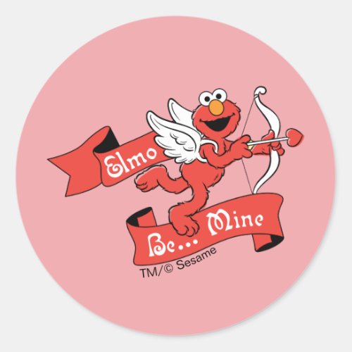 Elmo Valentines Cupid Classic Round Sticker